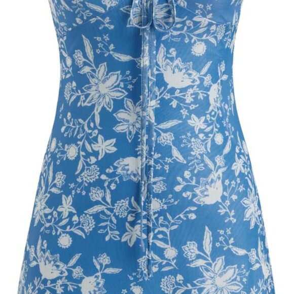 Summer Floral Mini Dress Cotton Size M Casual Beach Sundress Chic - Picture 1 of 7